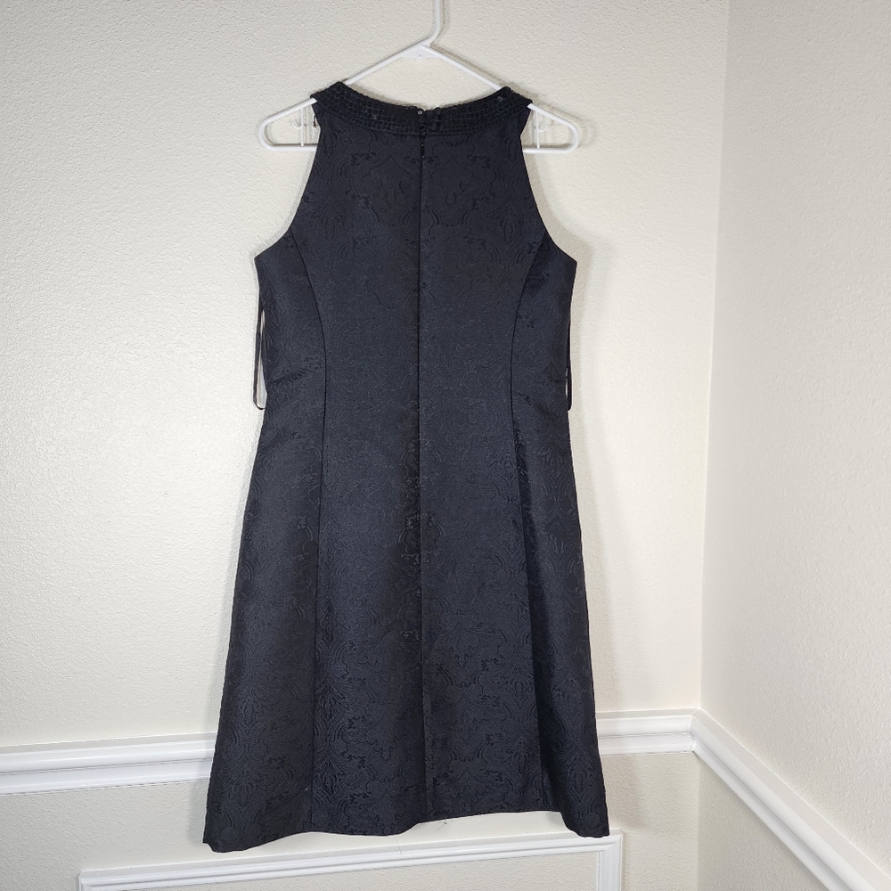 Ann Taylor Women's Black Sequenced  Brocade Floral  Cocktail Dress US Size 6 - Picture 10 of 14